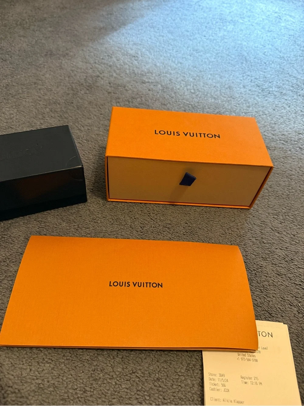 Louis Vuitton Gold Frame Black Lens Round Sunglasses